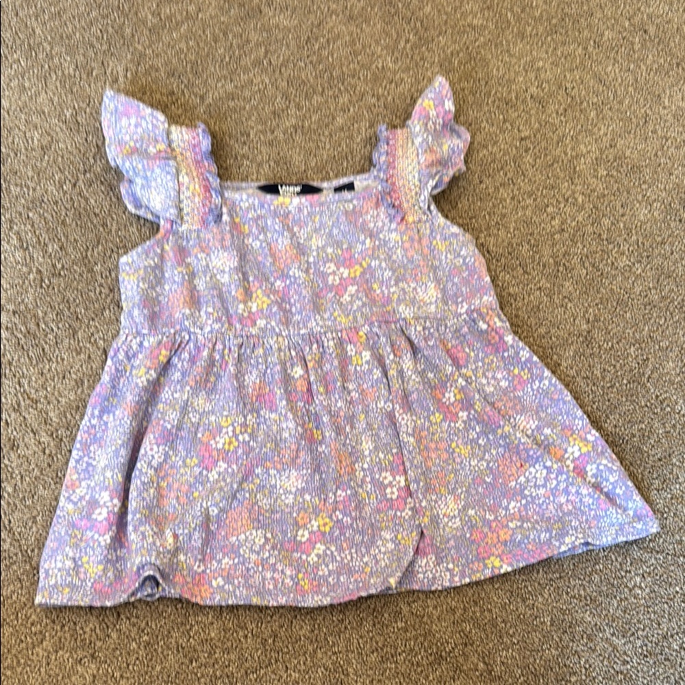 Floral Ruffle Sleeve Top